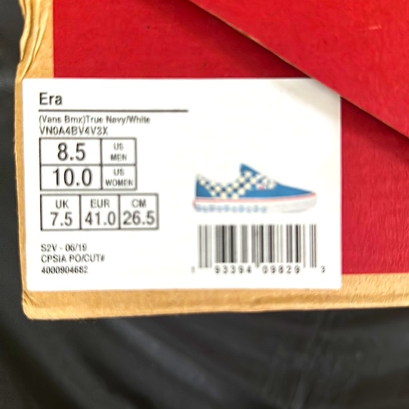 VANS Era BMX True Navy White Unisex US Men 8.5 US Women 10.0 Checkered Sneakers - Picture 13 of 16